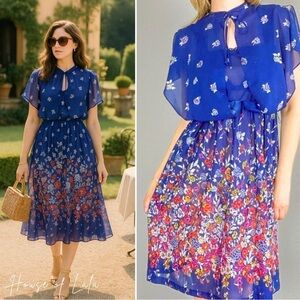 Vintage 70s Casual Summer Dress Floral Pattern. Romantic Poetcore.